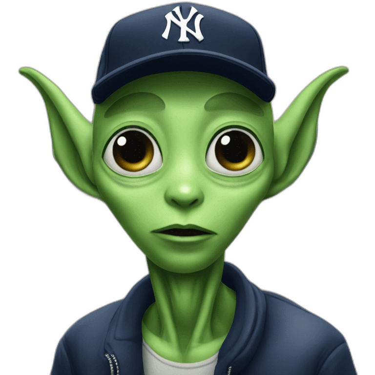 alien with yankees cap emoji