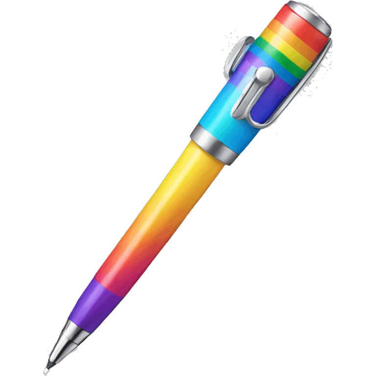 pen with rainbow instead of ink emoji