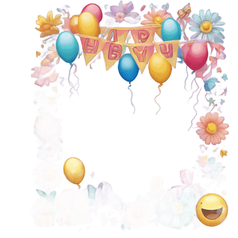 Girly Happy birthday banner emoji