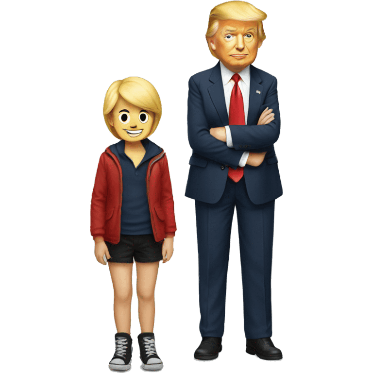 Trump with a kid on his legs emoji