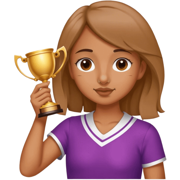 Girl holding nose trophy emoji