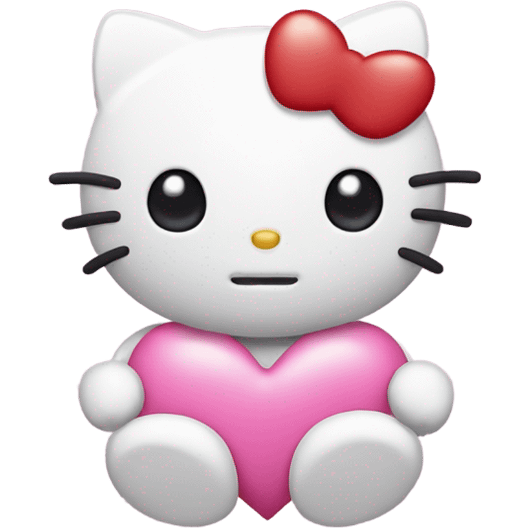 Hello kitty with heart eyes emoji