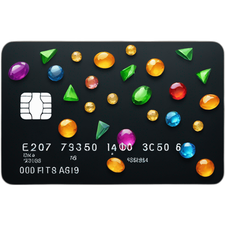 Black credit card with gems emoji