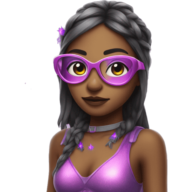 Girl with rave glasses in a fairy costume emoji