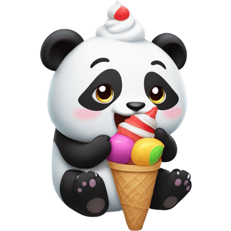 Panda eating ice cream emoji