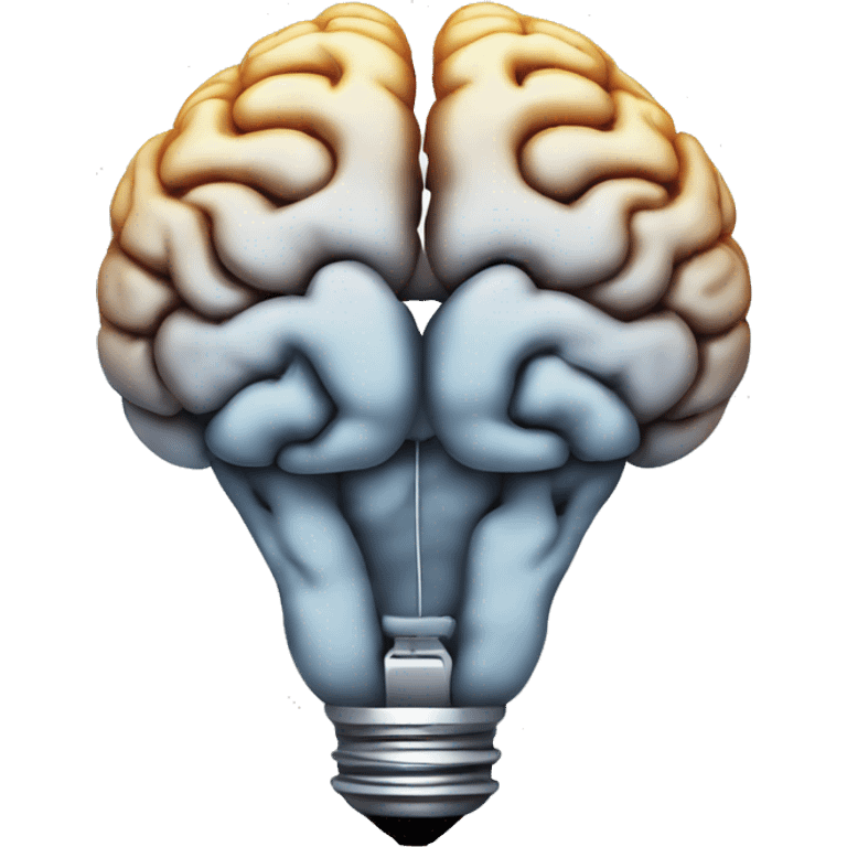 the human brain shaped idea lightbulb emoji