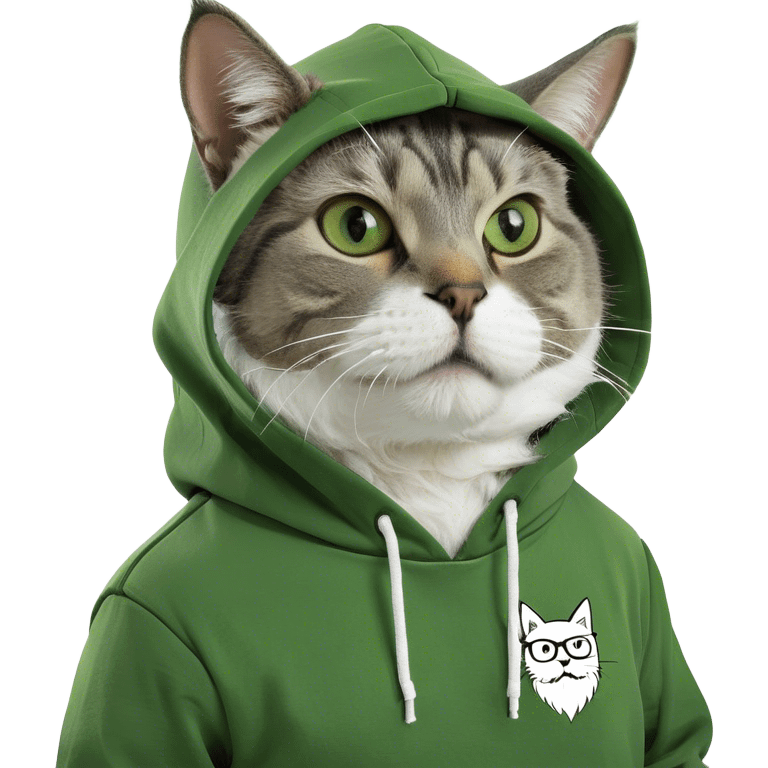 Cat with beard and hoodie emoji