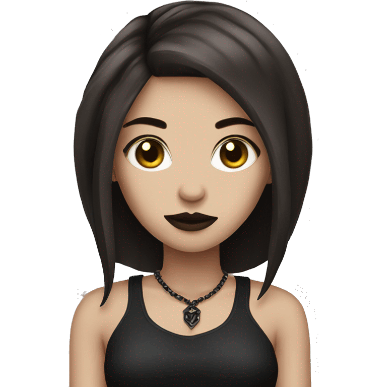 Goth girl wih brown hair  emoji