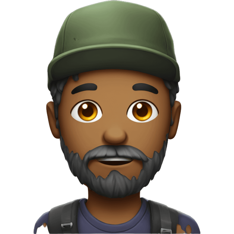 a boy with a beard in a zombie-themed hat emoji