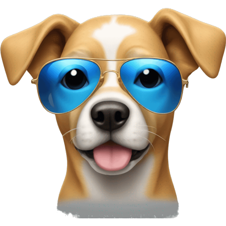 Dog with blue sunglasses  emoji