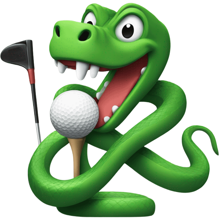 Snake playing golf emoji