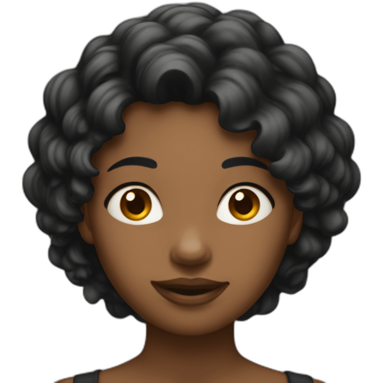 Fille cheveux noir emoji