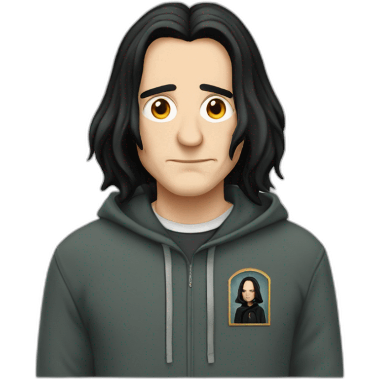 Severus Snape wears a sweatshirt that says "Sude" emoji