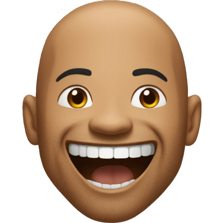 The rock holding laugh emoji