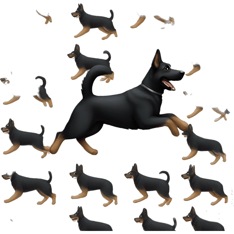 Black German Shepherd running emoji