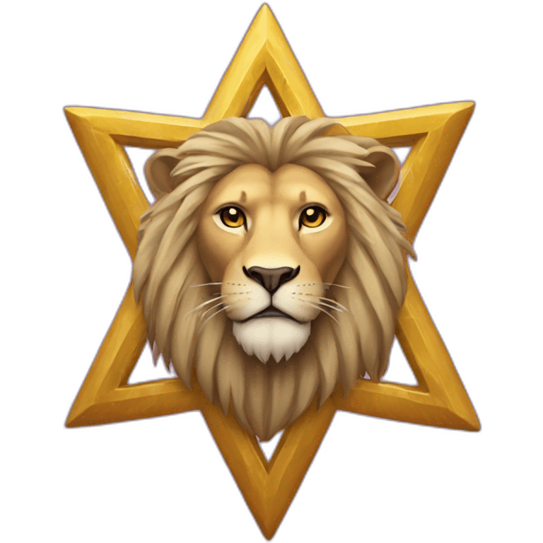 arms lion head inside a Star of David emoji