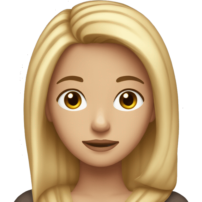 A girl white brown hair but has blonde highlights in her hair emoji