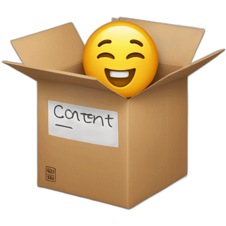 A package open box with the word content written on it emoji