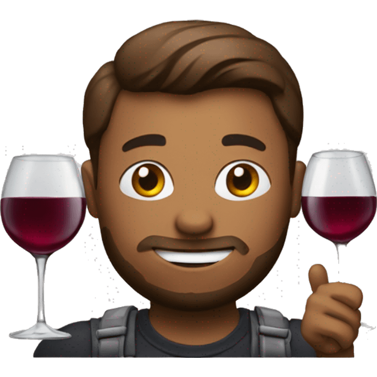 Gigachad avec un ver de vin rouge  emoji