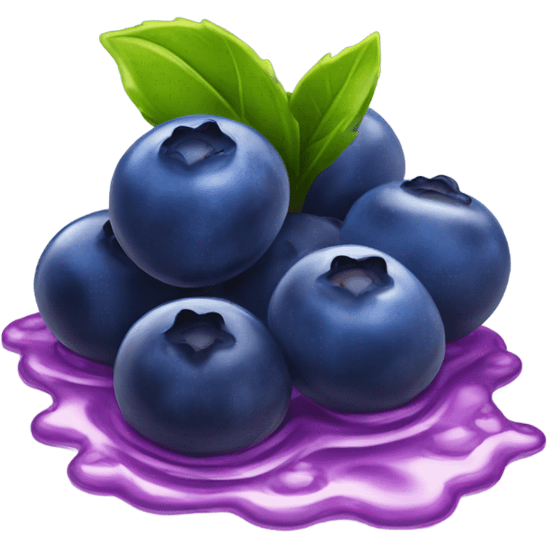 glossy blueberry, wet emoji