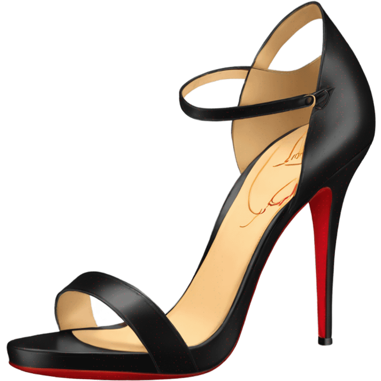 Louboutin 3 inch heels black sandals emoji