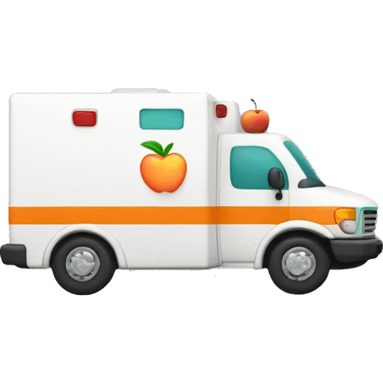 Ambulance with peach on it emoji