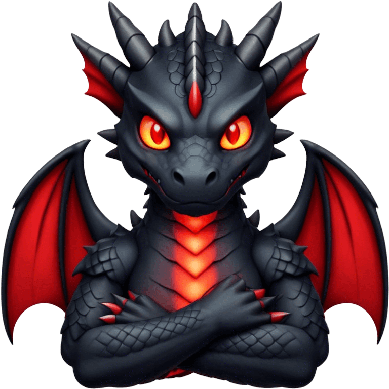 Black dragon with crossed arms emoji