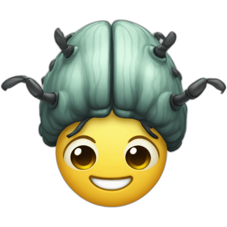 Cartoon Beetle wearing toupee emoji