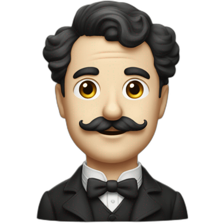 Charlie chaplin petite moustache sans chapeau cheveux lisse emoji