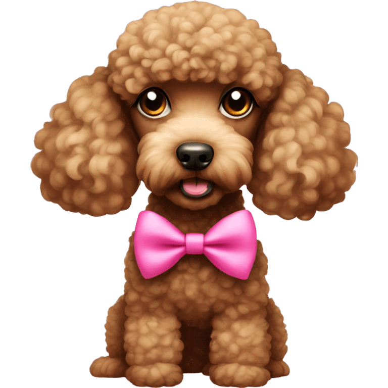 bbrown poodle with a pink bow emoji