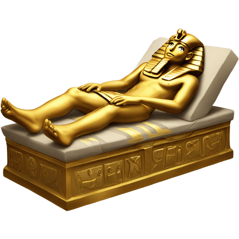 gold Pharaoh  in sarcophagus, full body  emoji