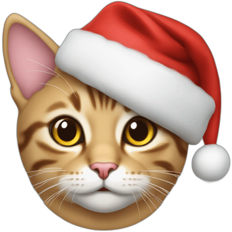 cat happy con gorrito de navidad emoji