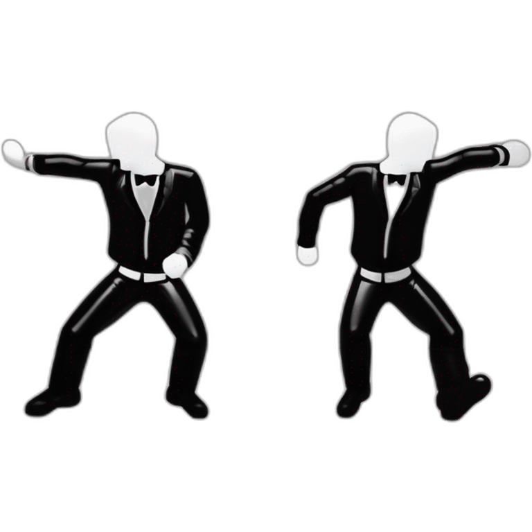 Dancing white man hustle black clothes emoji