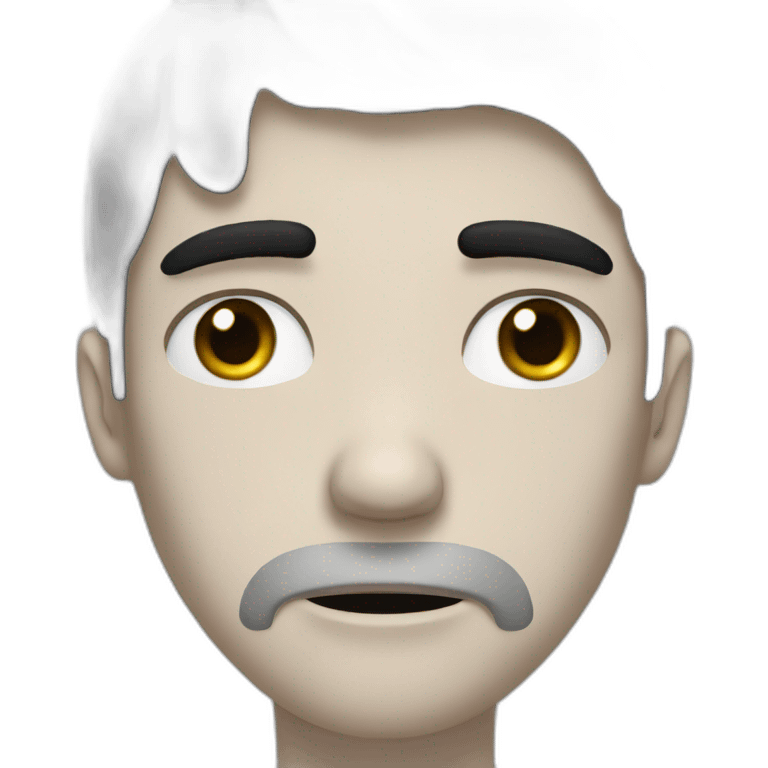 black haired white man very sad crying with tears in his face emoji