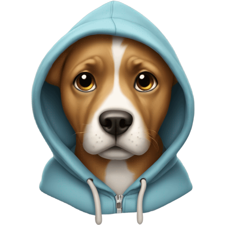 Dog wearing hoodie emoji