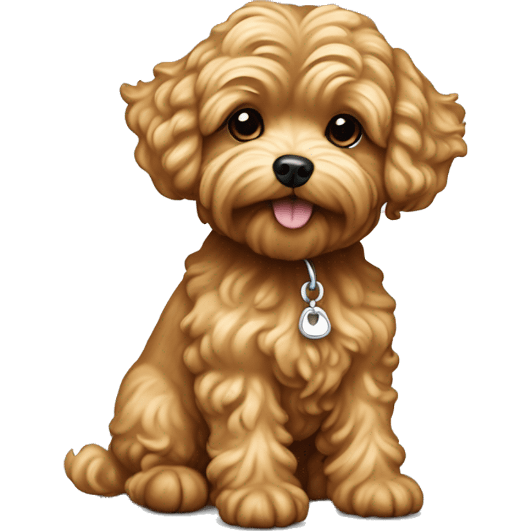 Caramel maltipoo dog isn’t so wavy  emoji