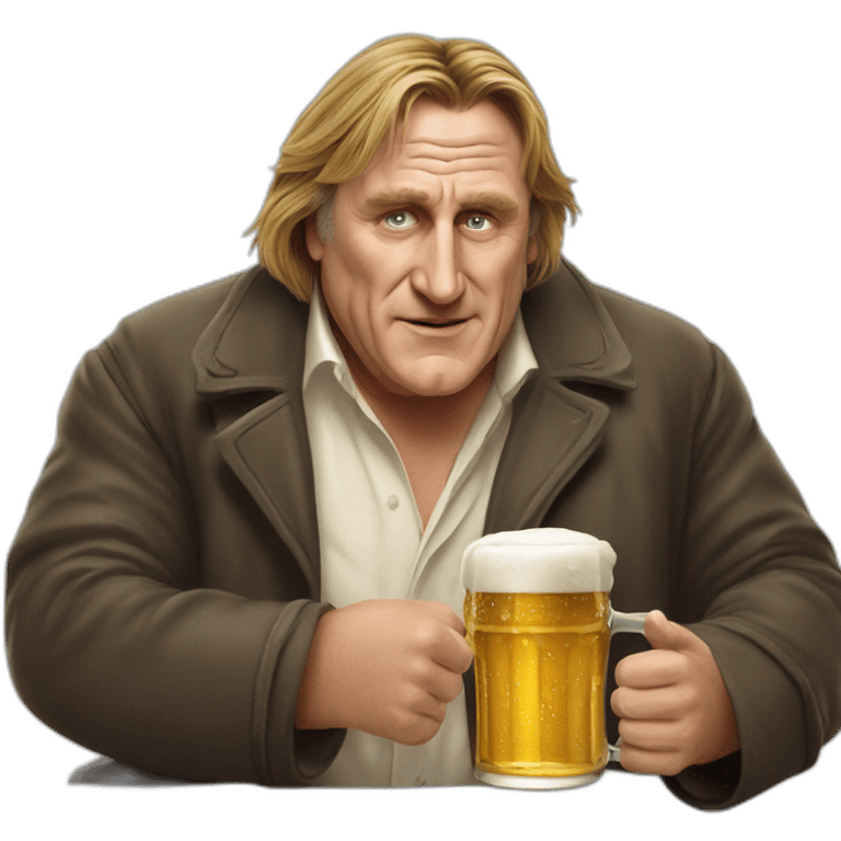 Depardieu une bière à la min emoji