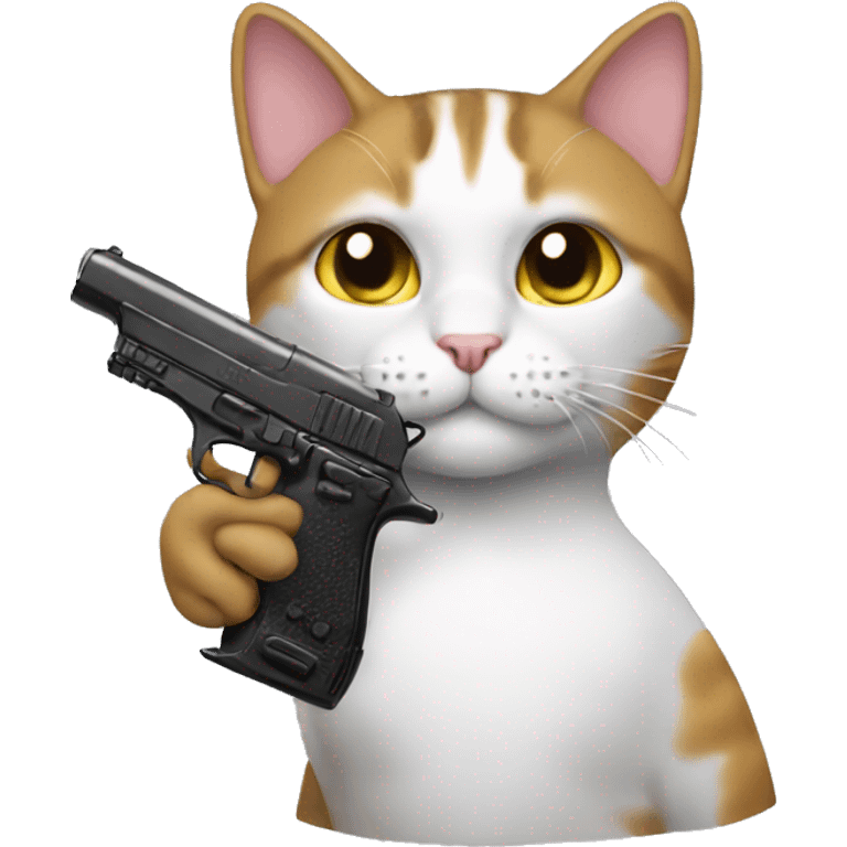 Cat with pistol emoji