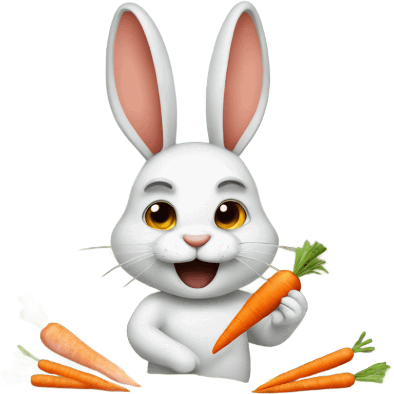 Killer rabbit with carrot emoji