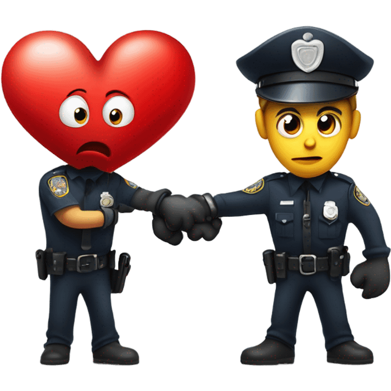 Cartoon Heart getting arrested emoji