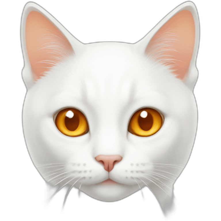 white cat with orange cat emoji