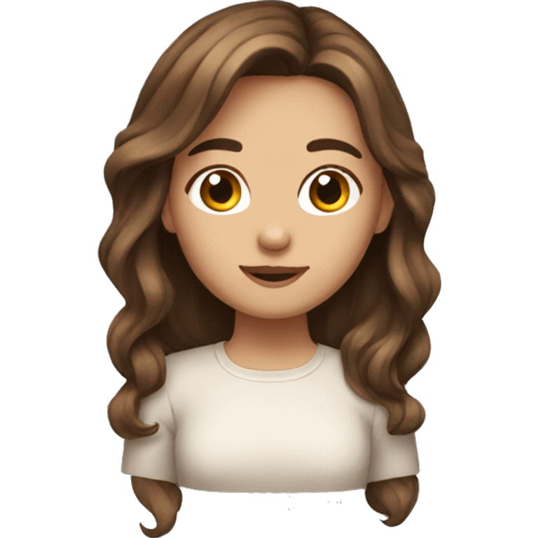 Cute girl with brown hair emoji