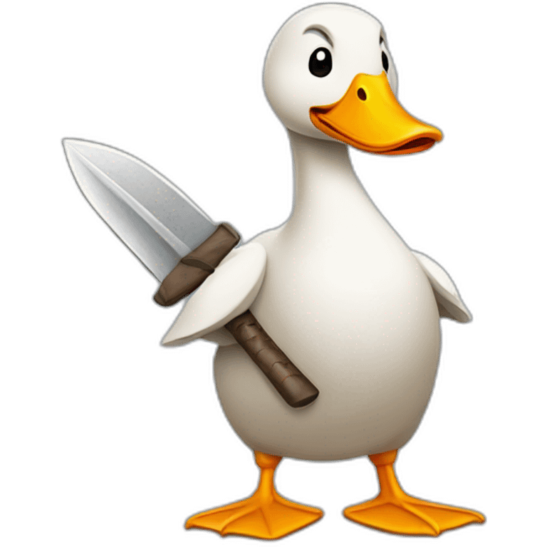 goose holding machette emoji