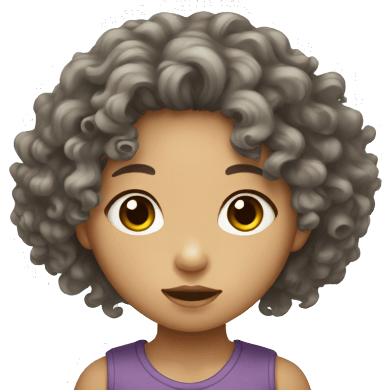 Malnourished Vietnamese girl with curly hair emoji