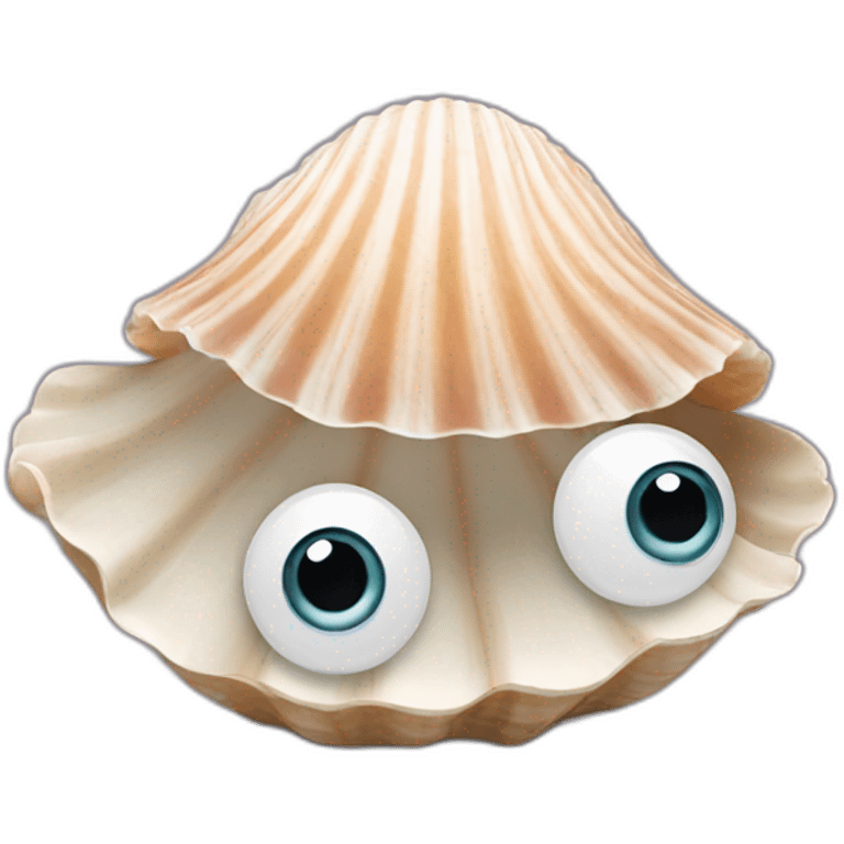 seashell with eyes and hands emoji