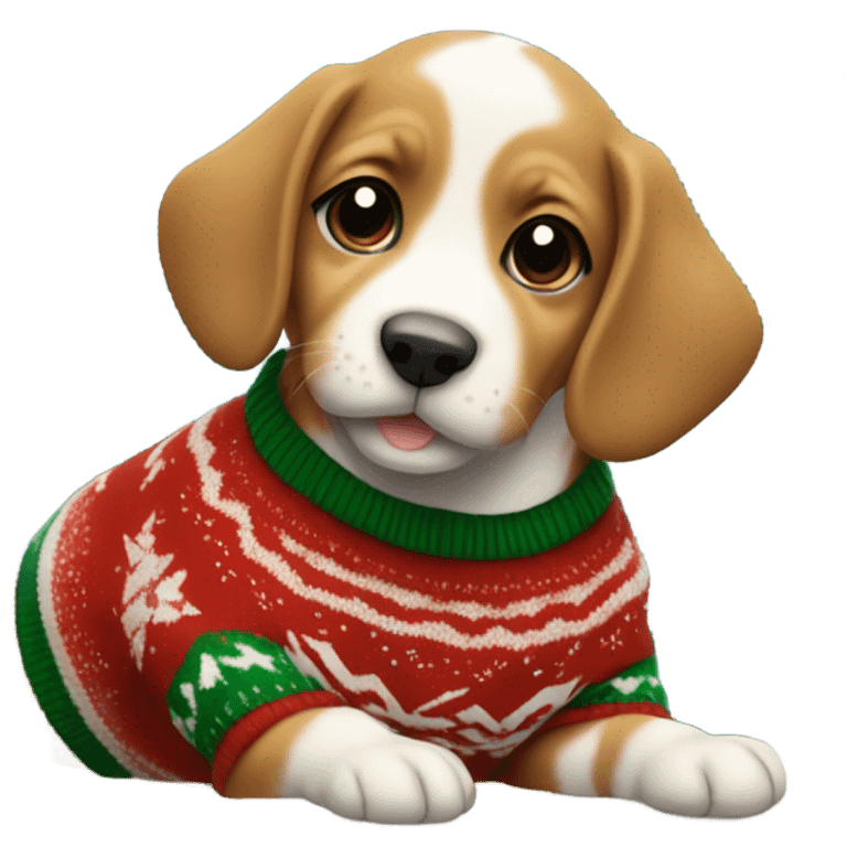 Christmas puppy emoji