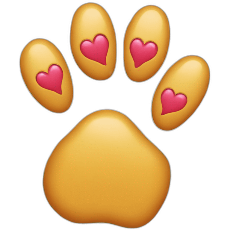 dog paw and heart emoji