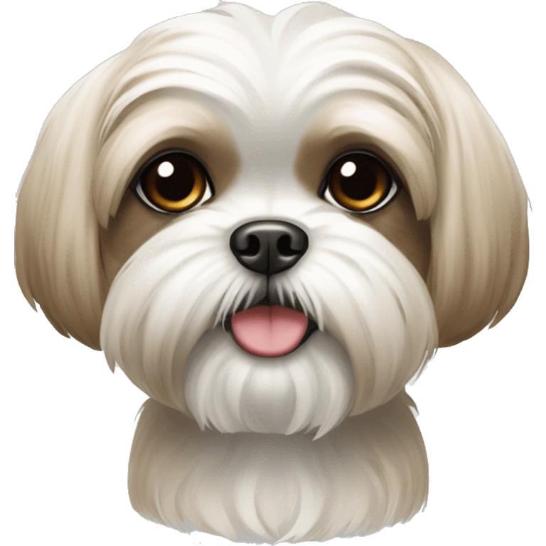 white and beige shih tzu emoji