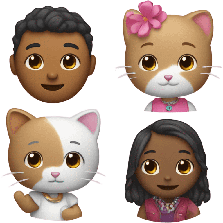 Three hello kitty friends emoji