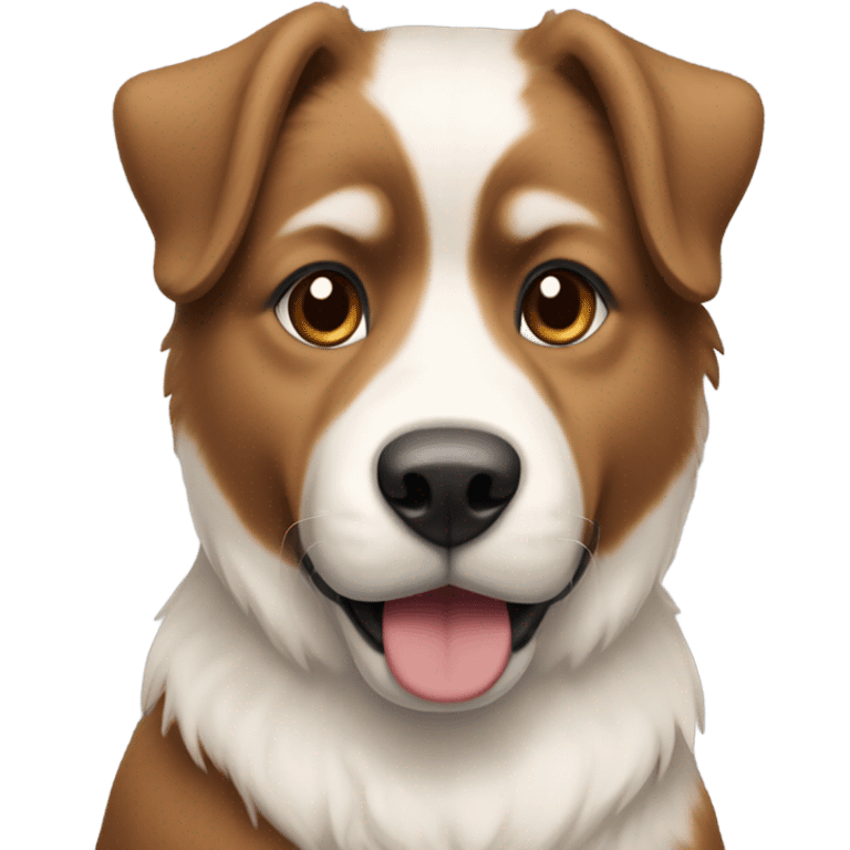 Eurasian dog with dark brown light brown and white emoji